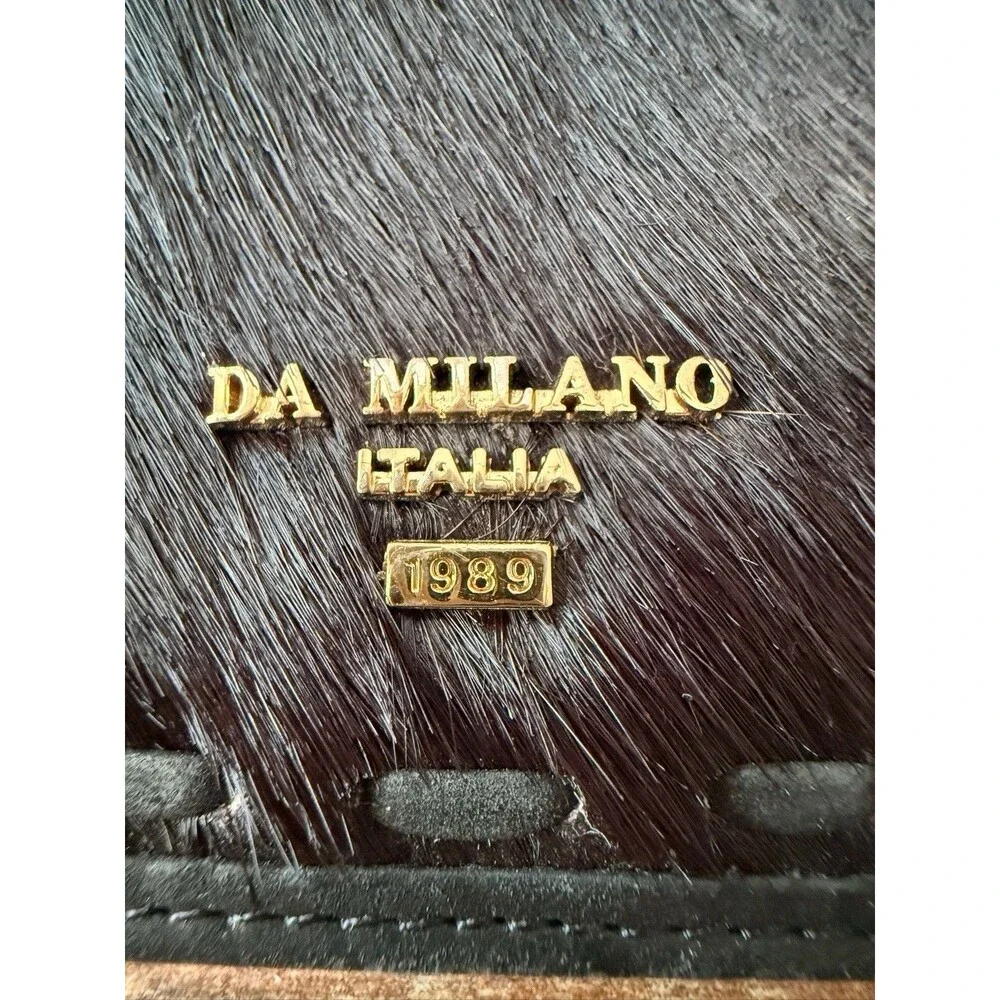 Da Milano Italia Black Leather & Pony Hair Padfolio Luxury Business Organizer